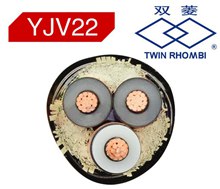 广州电缆型号YJV22铠装电缆产品横截面